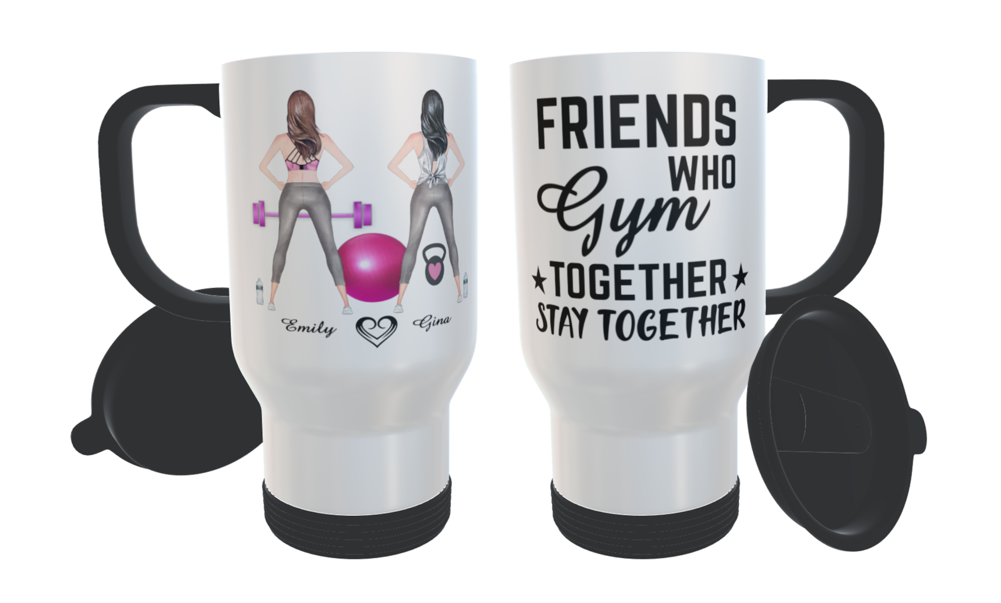 Best Friends Travel Mug, Gym Friends Travel Mug